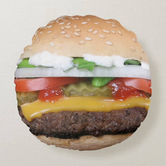 Hamburger Pillow - Round Pillow (Front)