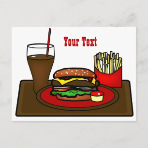 Hamburger Platter Postcard