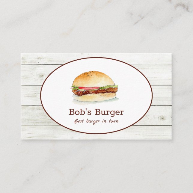 Hamburger restaurant/ food truck business card (Front)