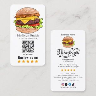 hamburger review QR Code Business Card