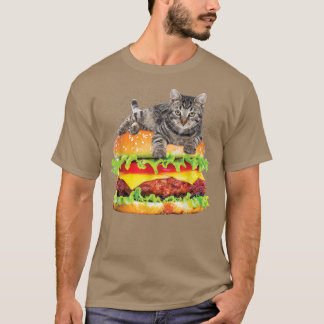 Hamburger Space Cat , Funny Kitty Tee by Zany Brai