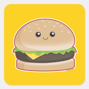 Hamburger Square Sticker