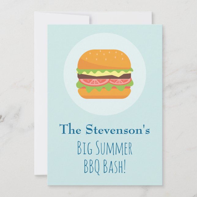 Hamburger-  Summer BBQ Party Invitation (Front)