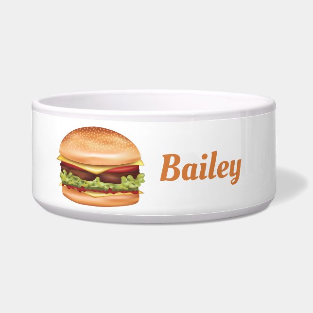 Hamburger With Cheese Illustration And Custom Name (Front)