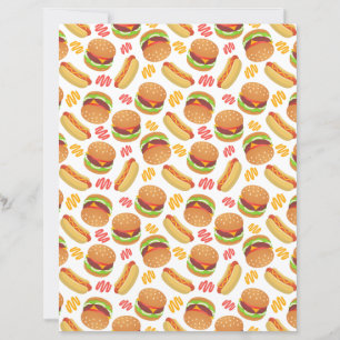 Hamburgers and Hot Dogs Scrapbook Paper