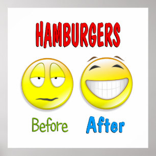 Hamburgers Before After Poster