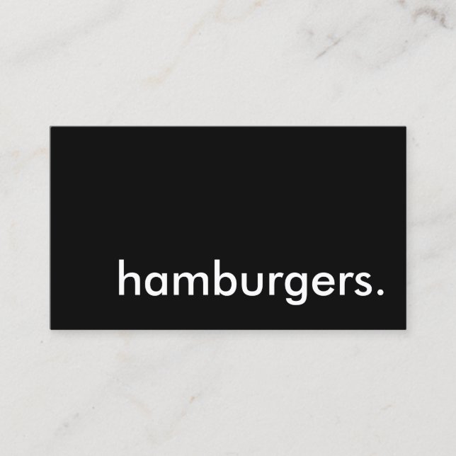 hamburgers. business card (Front)