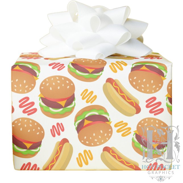 Hamburgers & Hot Dogs Gift Wrapping Paper (Creator Uploaded)