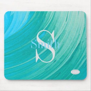 HAMbWG - Aqua Swirl Monogram Mouse Mat