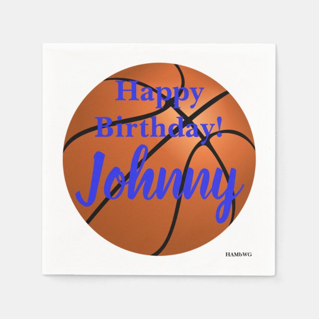 HAMbWG - Basketball Personalised Napkin (Front)