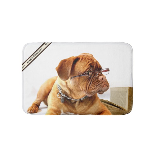 HAMbWG - Bulldog with glasses - Bath Mat (Front)