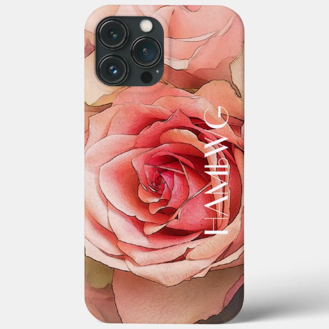 HAMbWG  - Cell Phone Case - Peach Rose (Back)