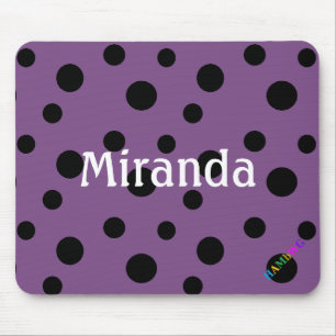 HAMbWG - Computer Mouse - Black Crazy Polka Dots Mat