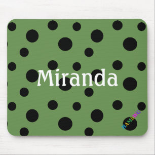 HAMbWG - Computer Mouse - Black Crazy Polka Dots Mat