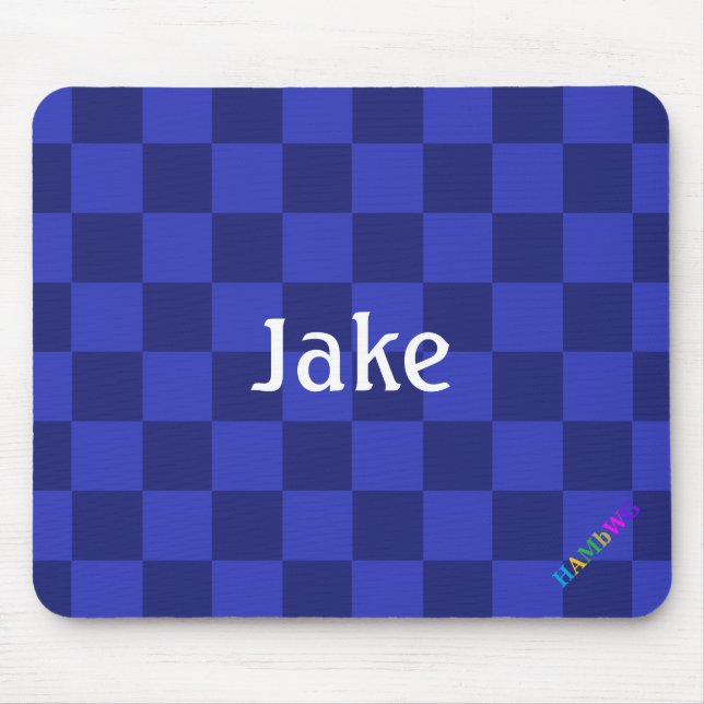 HAMbWG - Computer Mouse - Blue Chequered Mat (Front)