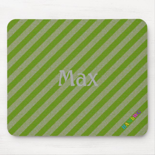 HAMbWG - Computer Mouse - Green Diagonal Mat (Front)