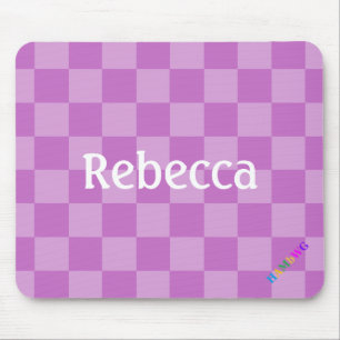 HAMbWG - Computer Mouse - Lilac Chequered Diagonal Mat