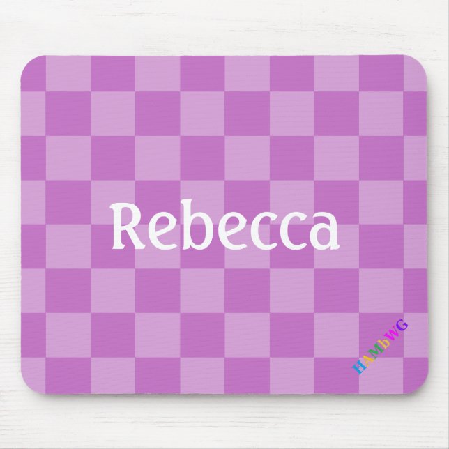 HAMbWG - Computer Mouse - Lilac Chequered Diagonal Mat (Front)