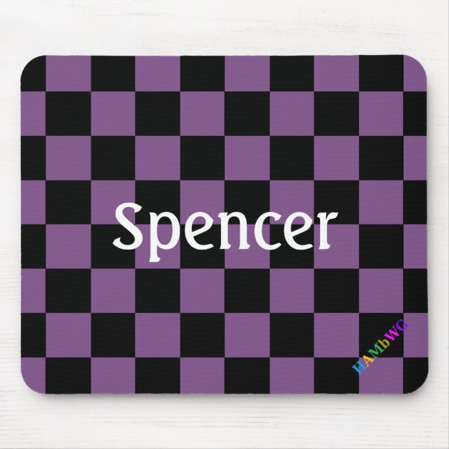 HAMbWG - Computer Mouse - Purple Checker Mouse Mat (Front)