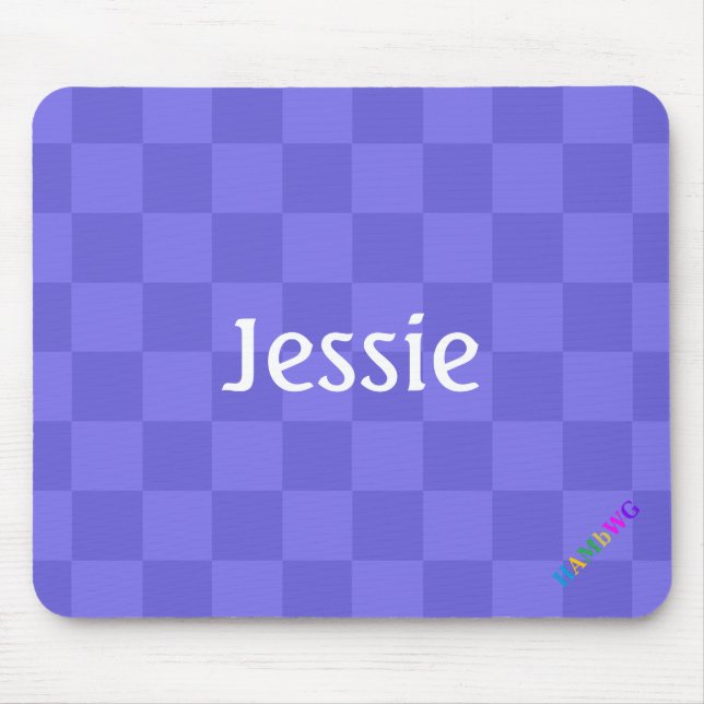 HAMbWG - Computer Mouse - Purple Chequered Diagona Mat (Front)