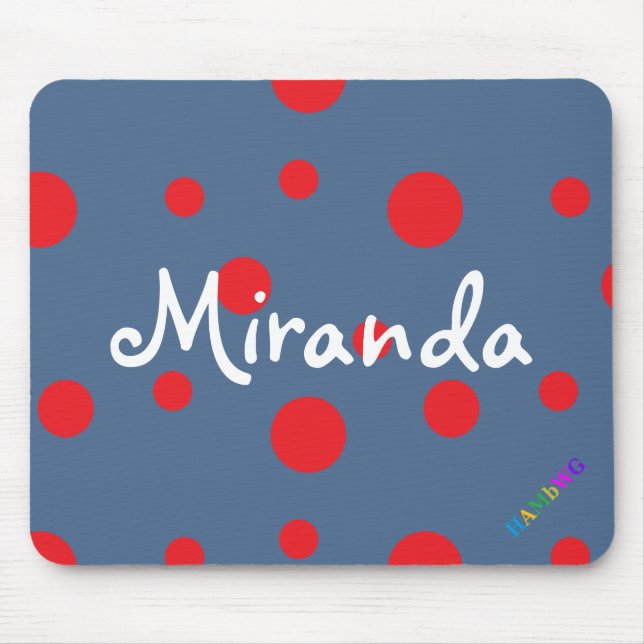 HAMbWG - Computer Mouse - Red Polka Dots Mat (Front)