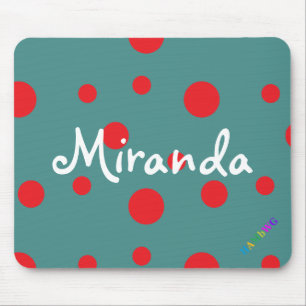 HAMbWG - Computer Mouse - Red Polka Dots Mat