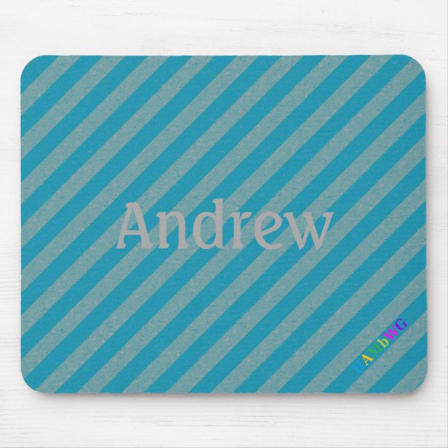 HAMbWG - Computer Mouse - Teal Diagonal Mat (Front)