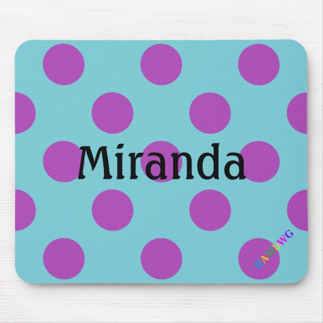 HAMbWG - Computer Mouse - Violet Polka Dots Mat (Front)