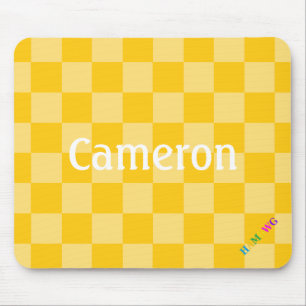 HAMbWG - Computer Mouse - Yellow Chequered Mouse Mat