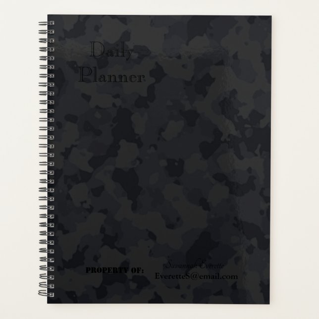 HAMbWG - Daily Planner  Black Camoflage (Front)