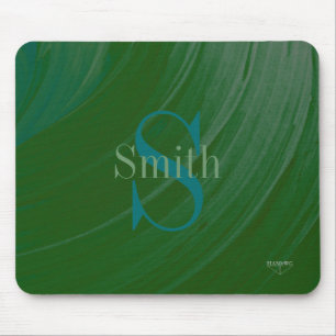 HAMbWG - Deep Green Swirl Monogram Mouse Mat