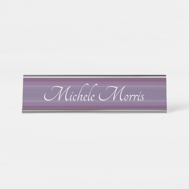 HAMbWG - Desk Name Plate - Plum Gradient (Front)