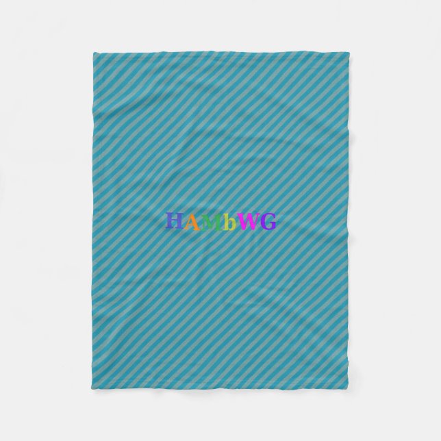 HAMbWG Fleece Blanket - Aqua Stripe (Front)
