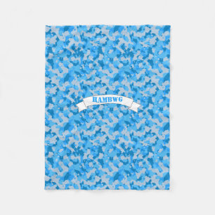 HAMbWG - Fleece Blanket - Blue Camouflage
