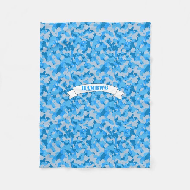 HAMbWG - Fleece Blanket - Blue Camouflage (Front)