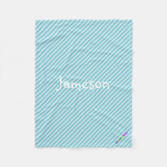 HAMbWG Fleece Blanket -Light Blue Stripe