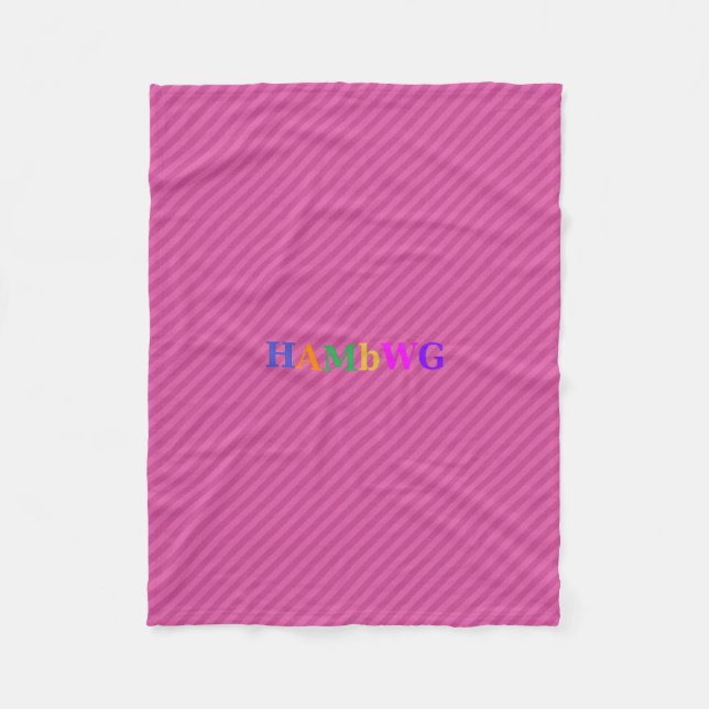 HAMbWG Fleece Blanket - Raspberry Stripe (Front)