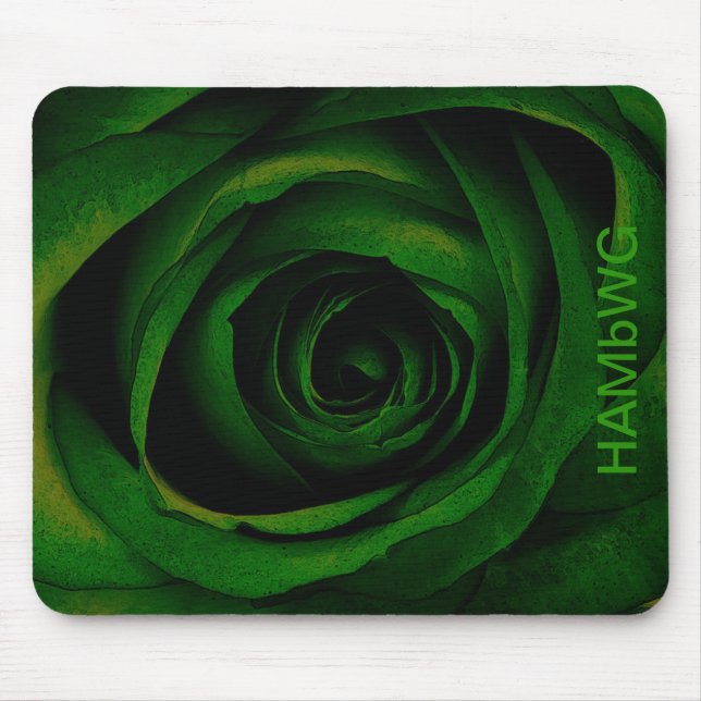 HAMbWG Green Rose Mouse Mat (Front)
