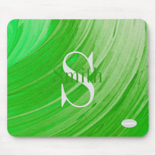 HAMbWG - Green Swirl Monogram Mouse Mat