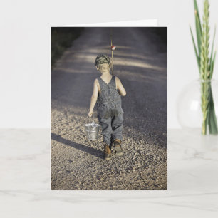 HAMbWG - Greeting Card - Kid Going Fishing