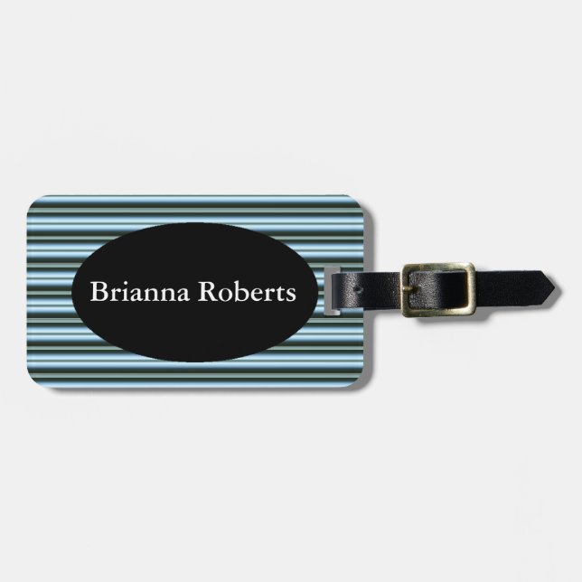 HAMbWG Luggage Tag w/ leather strap - Black Light (Front Horizontal)