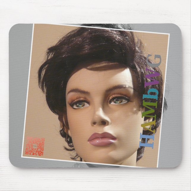 HAMbWG Mannequin Mouse Pad w qr code & L:ogo (Front)
