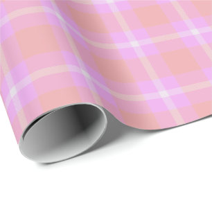 HAMbWG Matte Wrapping Paper - Pink/Peach Tartan