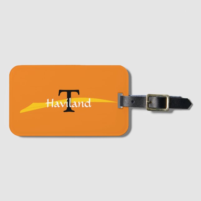 HAMBWG Monogram with Yellow Hi-Lite  Luggage Tag (Front Horizontal)
