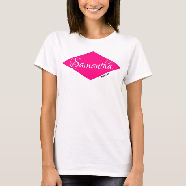 HAMbWG Night Dress - Pink Diamond Personalised T-Shirt (Front)