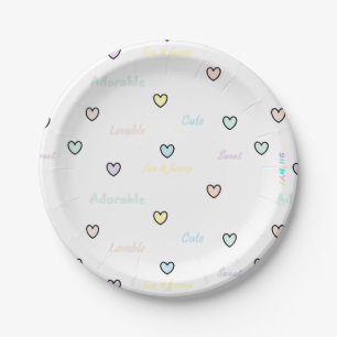 HAMbWG - Paper Goods - Pastel Hearts Plate