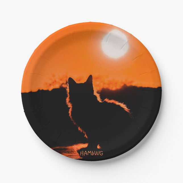 HAMbWG - Paper Plate - Cat and Moon (Front)
