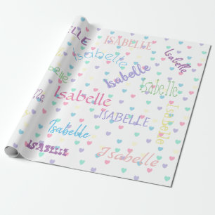 HAMbWG Pastel Hearts Personalizable Wrapping Paper