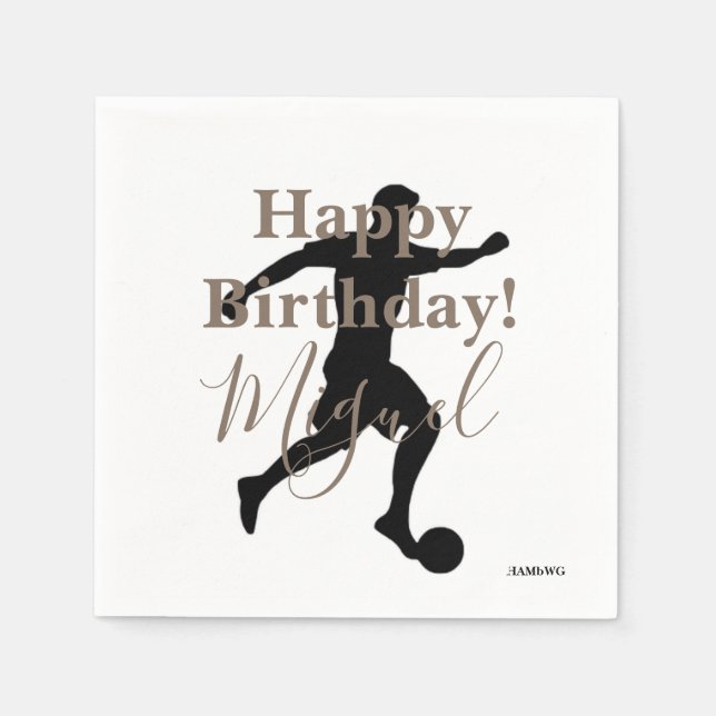HAMbWG -  Personalised Napkin - Soccer Player (Front)