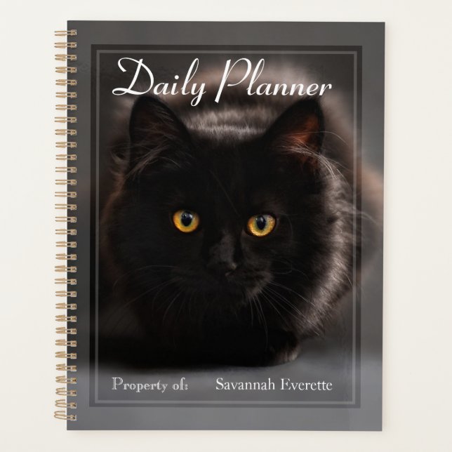 HAMbWG - Photo Daily Planner - Black Cat (Front)